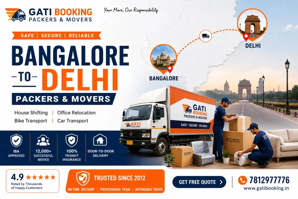 Packers and Movers from Bangalore to Delhi